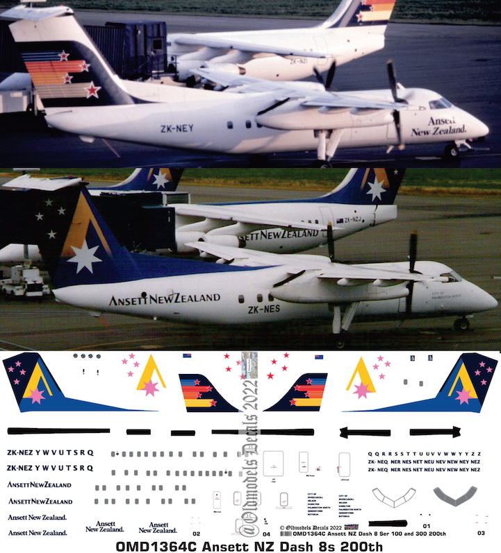 (image for) OMD1364C Dash8-100/300 Ansett New Zealand