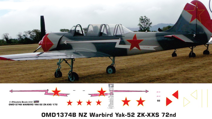 (image for) OMD1374B Yak-52 New Zealand Warbird