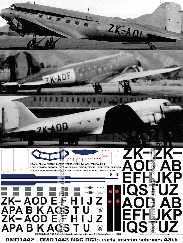 (image for) OMD1442+OMD1443 DC3 National Airways Corporation (NAC)