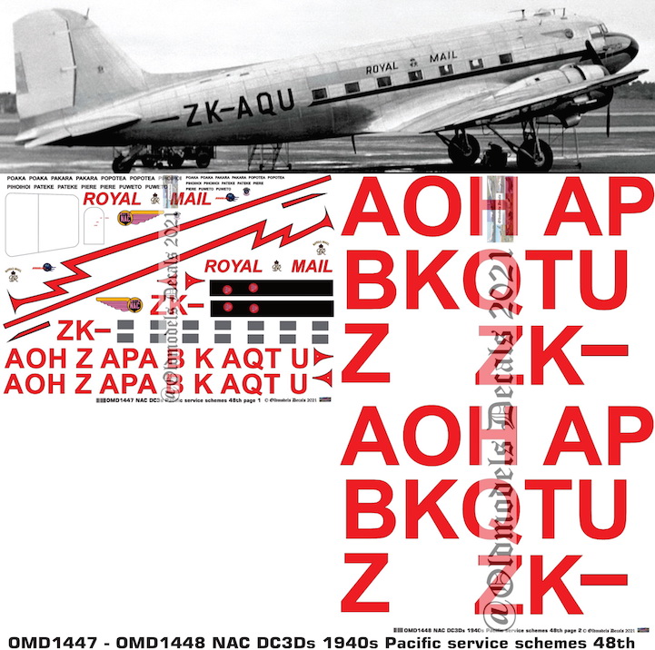(image for) OMD1447+OMD1448 DC3D National Airways Corporation (NAC)