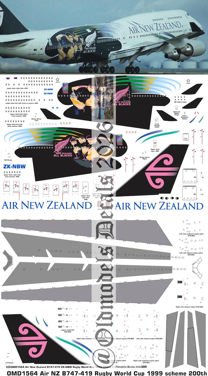 (image for) OMD1564 Boeing B747-419 Air New Zealand Rugby World Cup