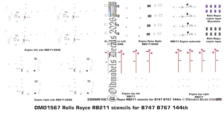 (image for) OMD1567 Rolls Royce RB211 Stencils