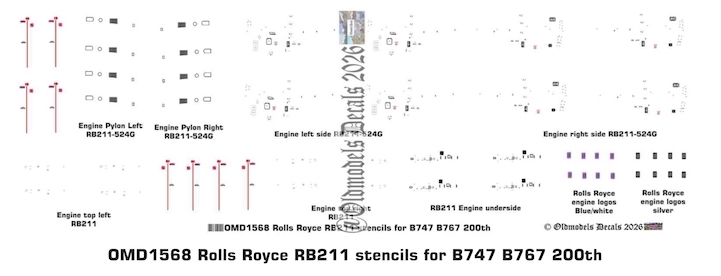 (image for) OMD1568 Rolls Royce RB211 Stencils
