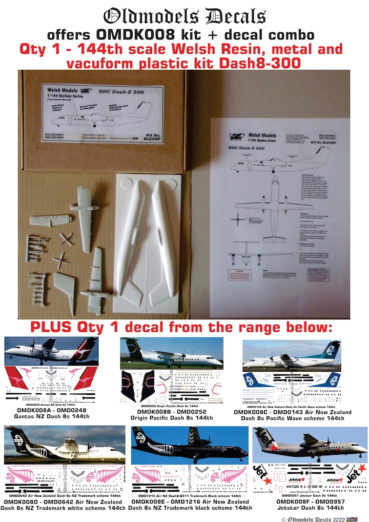 OMDK008 Dash8-300 Resin Model Kit & Decal Bundle