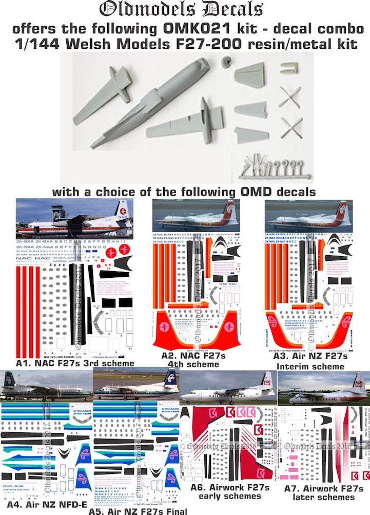 OMDK021 Fokker F27-500 Resin Model Kit & Decal Bundle