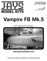 JY0332 DH. Vampire FB Mk.5 Canopy