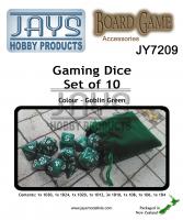 JY7209 Gaming Dice Set of Ten - Colour: Goblin Green
