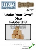 JY7211 "Make Your Own" Dice 18mm Pk.6