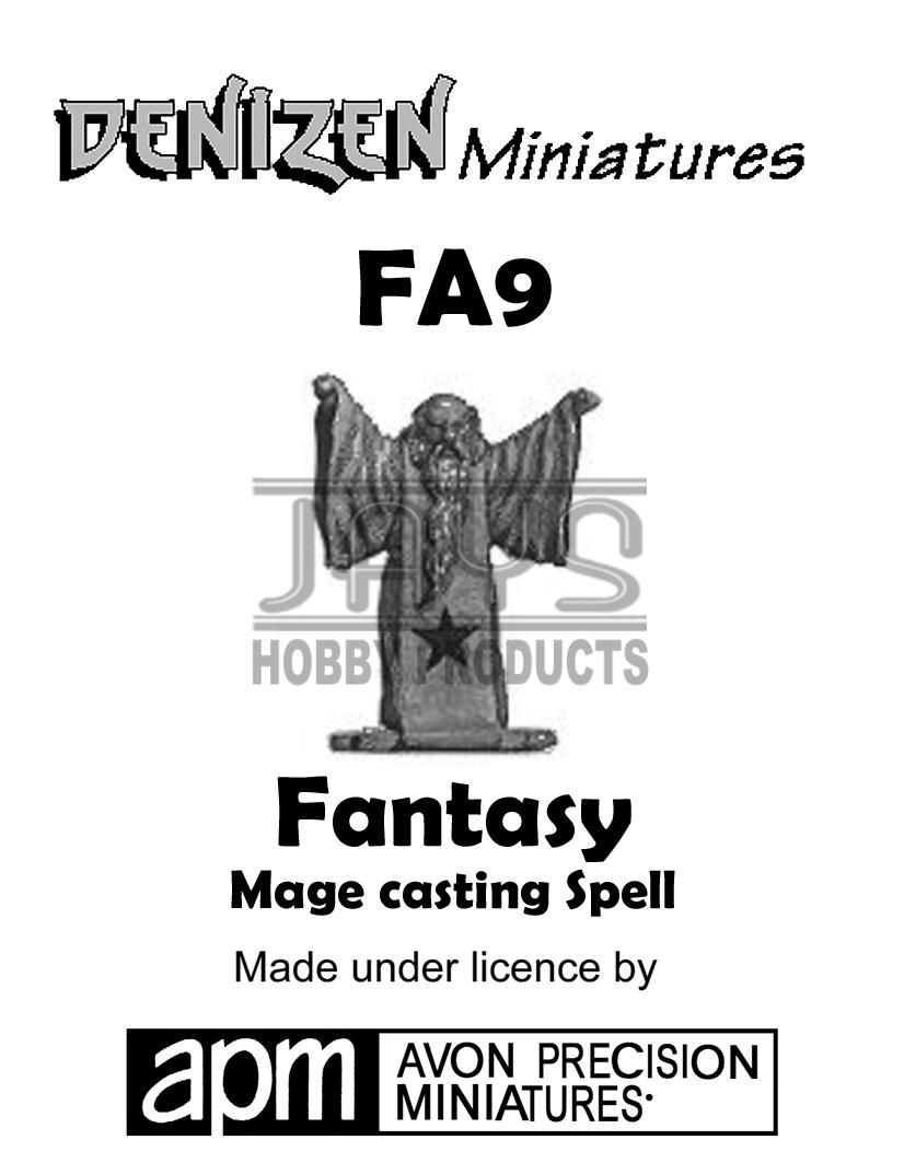 Denizen Miniatures Fantasy FA9 Mage Casting Spell Fantasy Metal Figure Wizard 