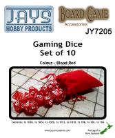 JY7205 Gaming Dice Set of Ten - Colour: Blood Red