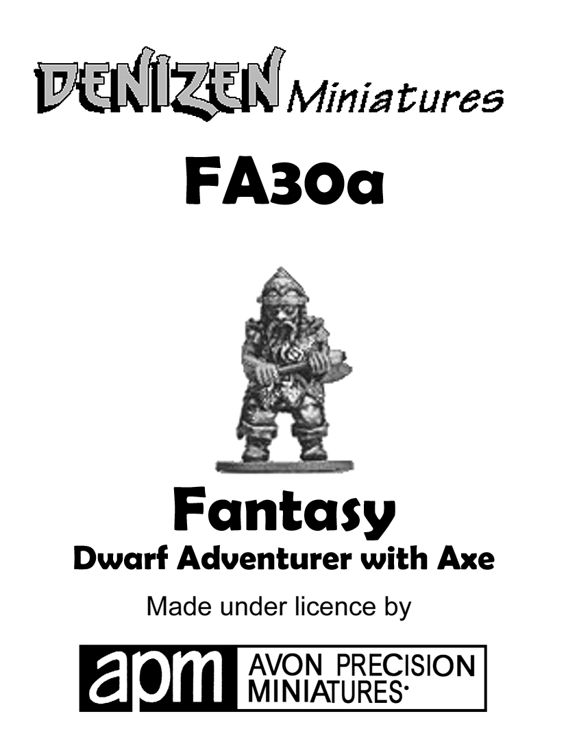 (image for) FA30a Dwarf Adventurer with Axe