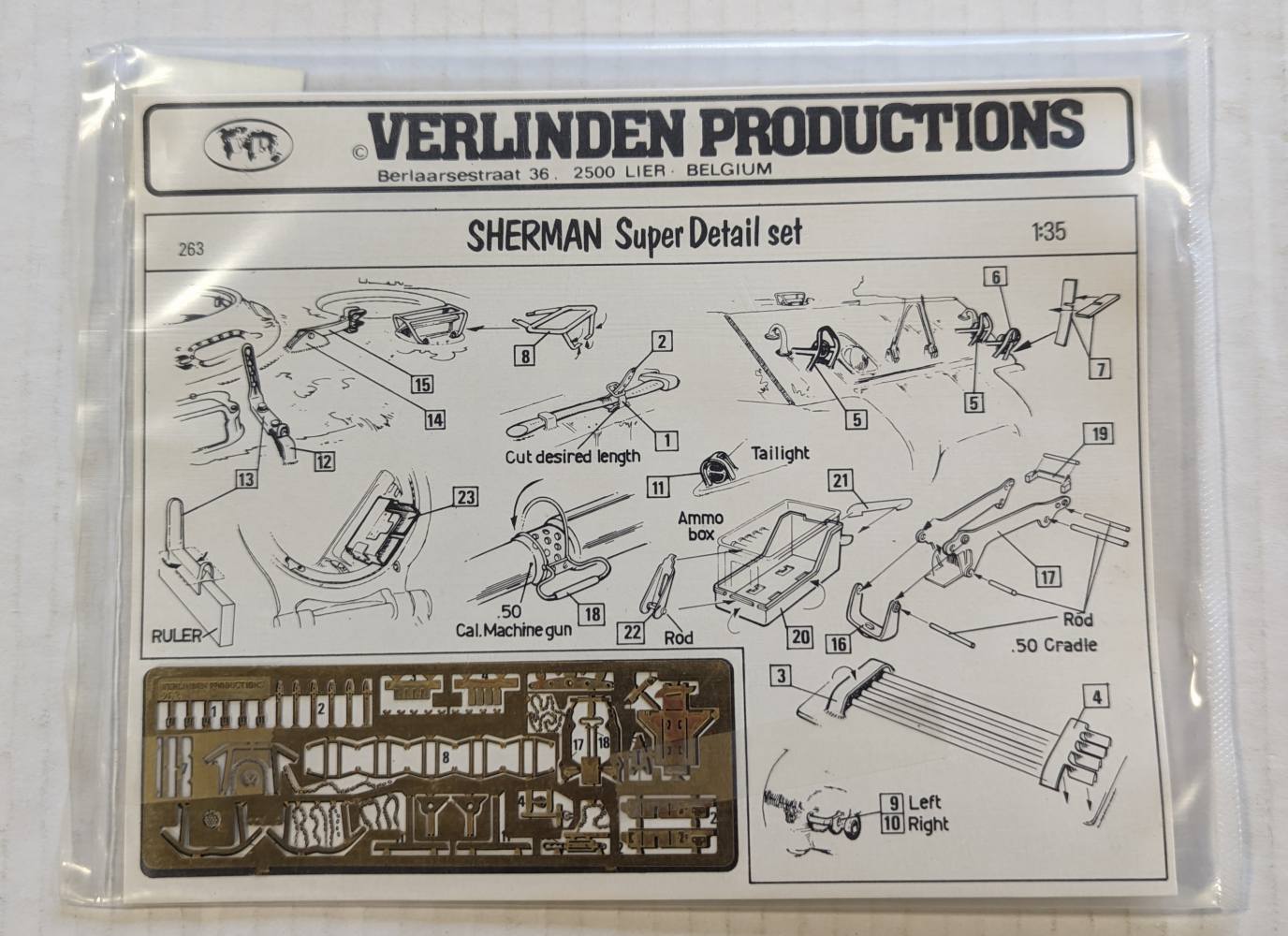 263 Sherman Tank Super Detail Photo Etch Set