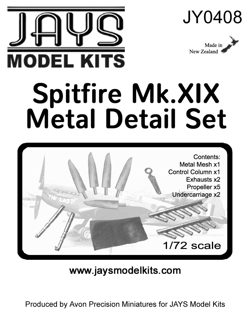 JY0408 Metal Kit Set - Spitfire Mk.XIX (11 pcs)