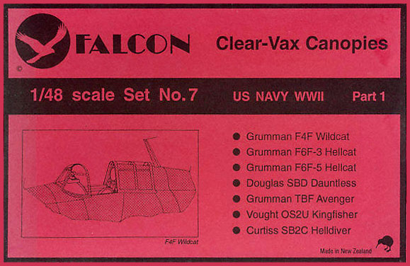 Clearvax Canopy Set #07 US Navy Fighters, World War II